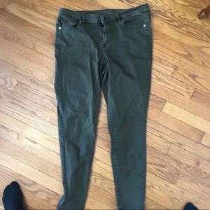 Lane Bryant Olive Green Skinny Jeans